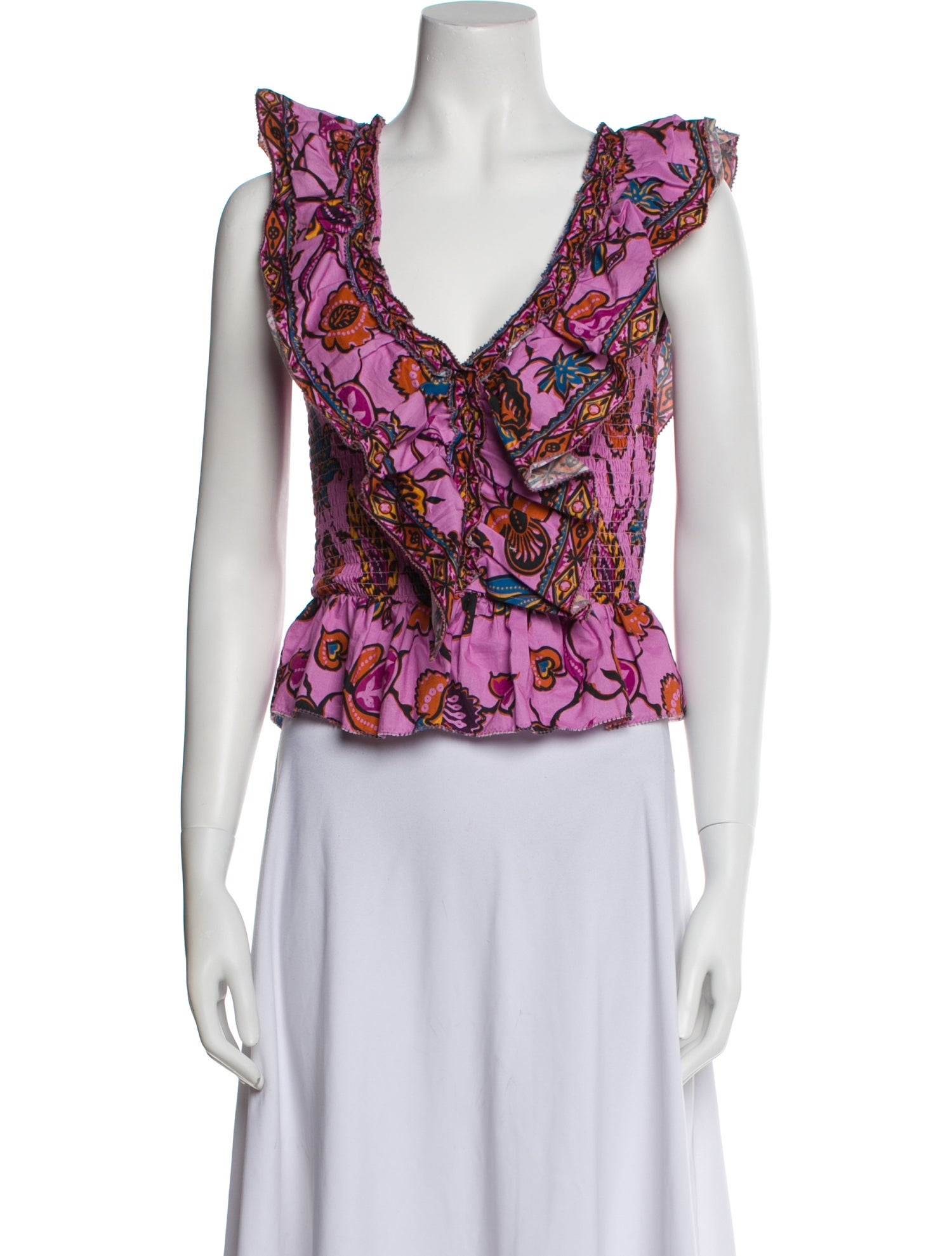 Love the Label Floral Print V-Neck Crop Top